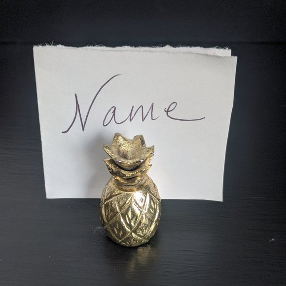 Pineapple Table Place Card Holder Set 6 Gold